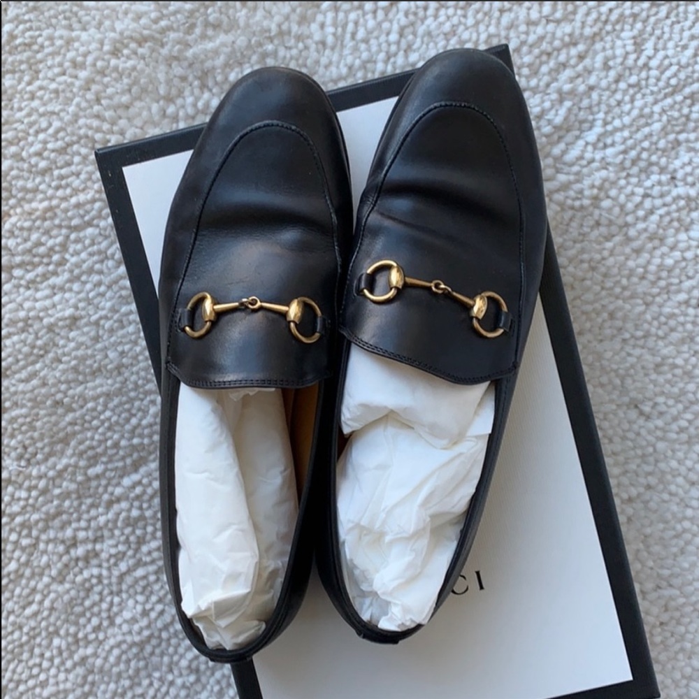 GUCCI Black Leather Loafers